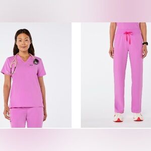 NWOT FIGS Pink Cloud Scrub Set